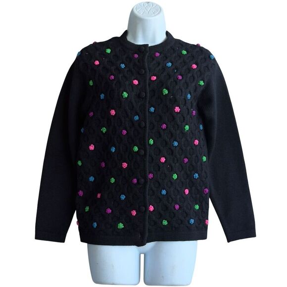 Vintage Phil Rose Women's Pom Pom Pullover Sweater Multicolor Size S - Picture 2 of 6